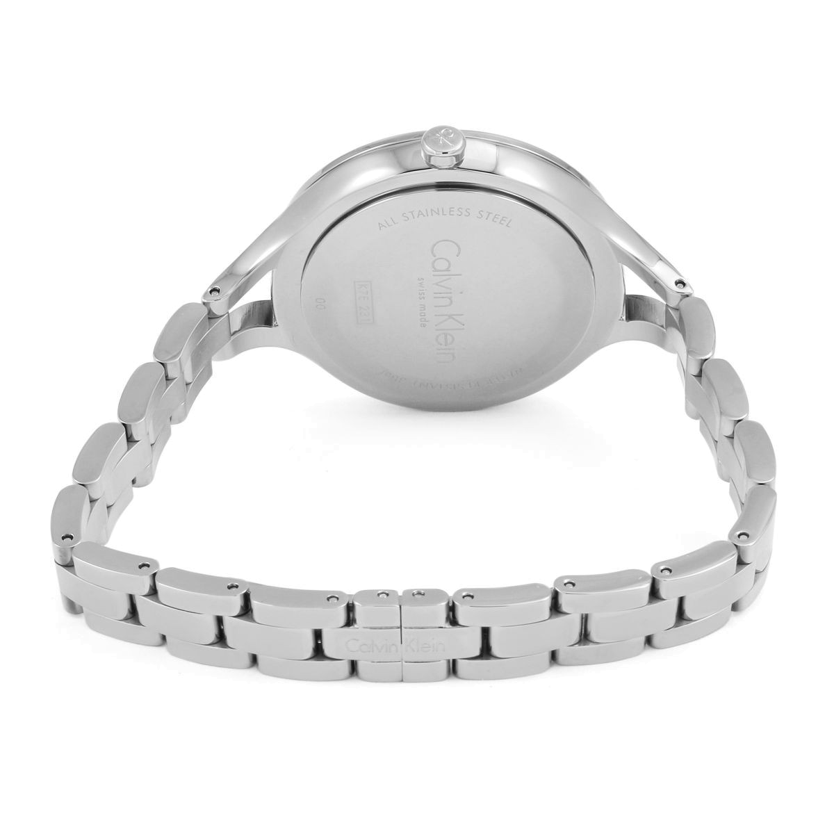  Shop Authentic Calvin Klein Graphic Silver Dial Silver Steel Strap Watch for Women - K7E23B46 - Luxxuri