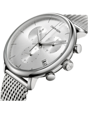  Shop Authentic Calvin Klein High Noon Silver Dial Silver Mesh Bracelet Watch for Men - K8M27126 - Luxxuri