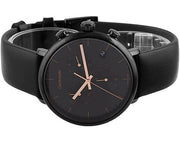  Shop Authentic Calvin Klein High Noon Black Dial Black Leather Strap Watch for Men - K8M274CB - Luxxuri