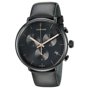  Shop Authentic Calvin Klein High Noon Black Dial Black Leather Strap Watch for Men - K8M274CB - Luxxuri