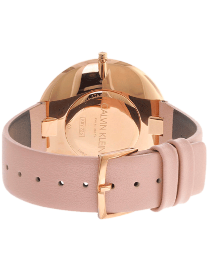 Shop Authentic Calvin Klein Full Moon Silver Dial Pink Leather Stap Watch for Women - K8Y236Z6 - Luxxuri