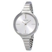  Shop Authentic Calvin Klein Lively Silver Dial Silver Steel Strap Watch for Women - K4U23126 - Luxxuri