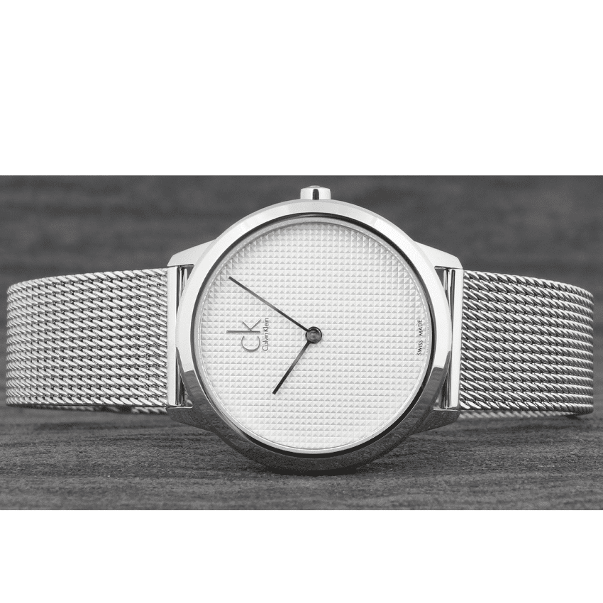 Shop Authentic Calvin Klein Minimal White Dial Silver Mesh Bracelet Watch for Women - K3M2212Y - Luxxuri