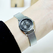  Shop Authentic Calvin Klein Minimal Grey Dial Silver Mesh Bracelet Watch for Women - K3M23124 - Luxxuri