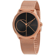  Shop Authentic Calvin Klein Minimal Black Dial Rose Gold Mesh Bracelet Watch for Men - K3M22621 - Luxxuri