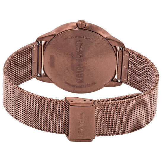  Shop Authentic Calvin Klein Minimal Quartz Pink Gold Dial Pink Gold Mesh Bracelet Watch for Men - K3M11TFK - Luxxuri