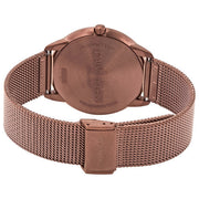  Shop Authentic Calvin Klein Minimal Quartz Pink Gold Dial Pink Gold Mesh Bracelet Watch for Men - K3M11TFK - Luxxuri