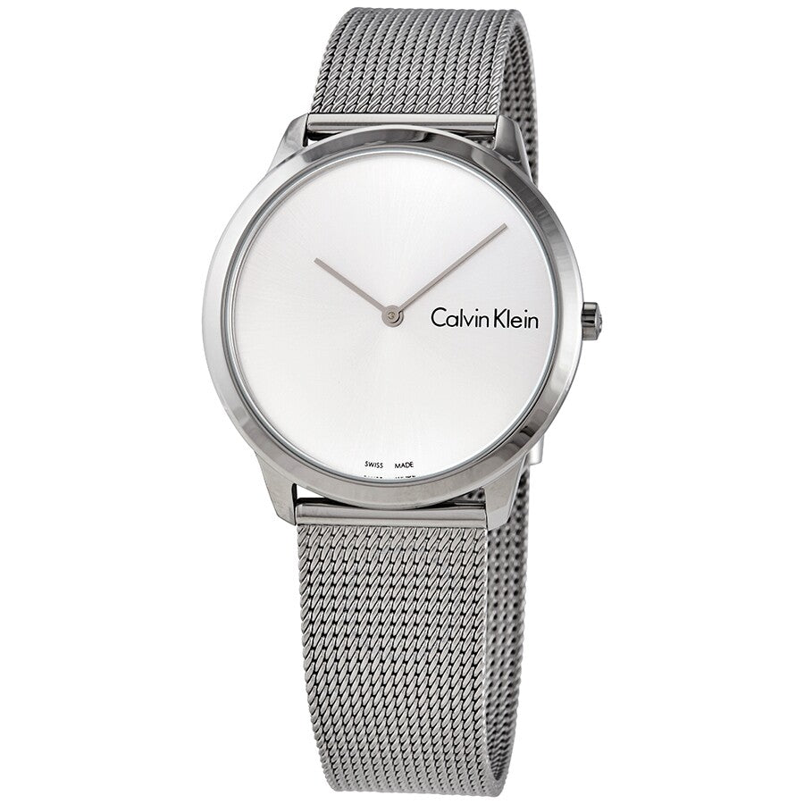  Shop Authentic Calvin Klein Minimal Silver Dial Silver Mesh Bracelet Watch for Men - K3M211Y6 - Luxxuri