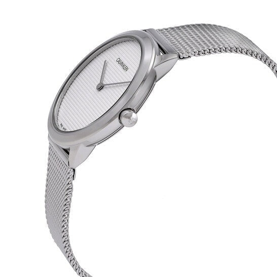  Shop Authentic Calvin Klein Minimal White Dial Silver Mesh Bracelet Watch for Women - K3M2212Y - Luxxuri