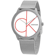  Shop Authentic Calvin Klein Minimal White Dial Silver Mesh Bracelet Watch for Women - K3M52152 - Luxxuri