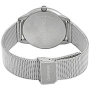  Shop Authentic Calvin Klein Minimal White Dial Silver Mesh Bracelet Watch for Men - K3M51152 - Luxxuri