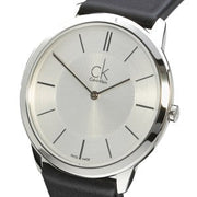  Shop Authentic Calvin Klein Minimalist White Dial Black Leather Strap Watch for Men - K3M211C6 - Luxxuri