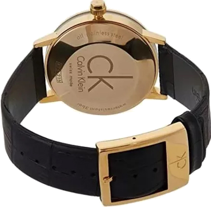  Shop Authentic Calvin Klein Post Minimal Gold  Dial Black Leather Strap Watch For Men - K7621501 - Luxxuri