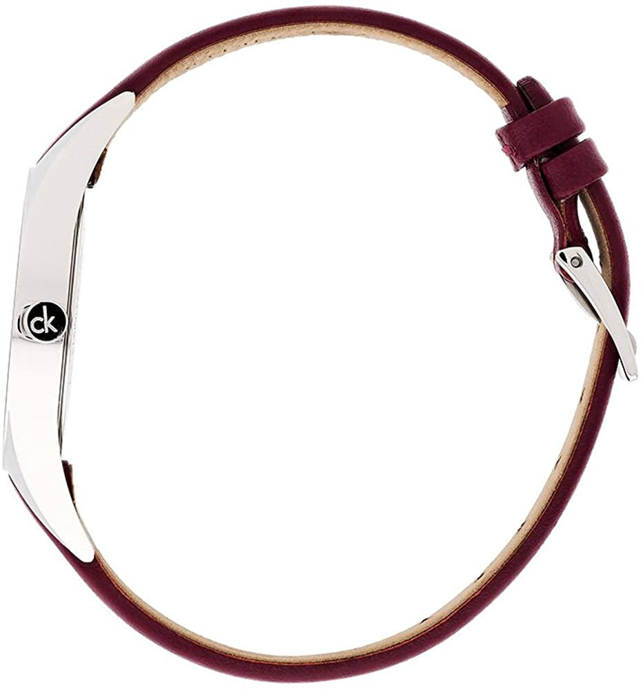  Shop Authentic Calvin Klein Rebel Blue Maroon Dial Maroon Leather Strap Watch for Women - K8P231UN - Luxxuri