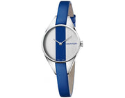  Shop Authentic Calvin Klein Rebel Blue Silver Dial Blue Leather Strap Watch for Women - K8P231V6 - Luxxuri
