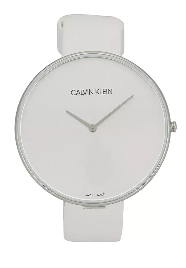  Shop Authentic Calvin Klein Full Moon White Dial White Leather Strap Watch for Women - K8Y231L6 - Luxxuri