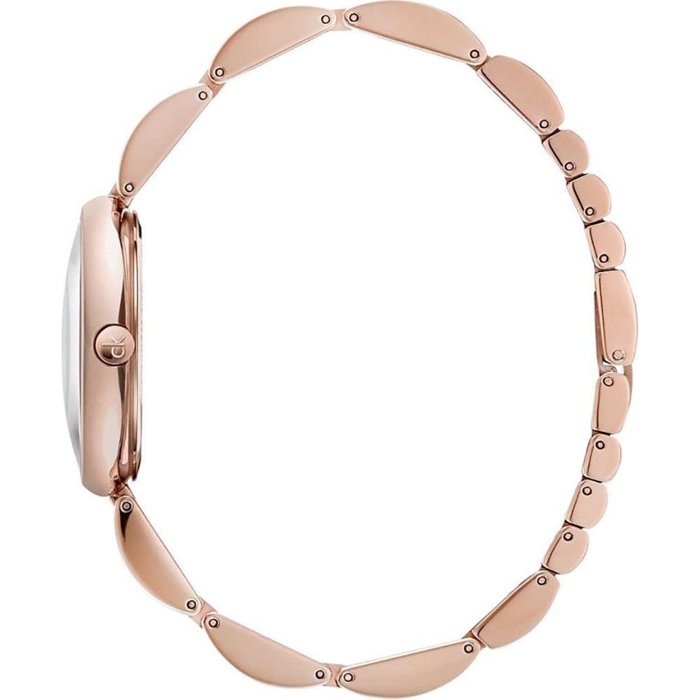  Shop Authentic Calvin Klein Wavy White Dial Rose Gold Steel Strap Watch for Women - K9U23646 - Luxxuri