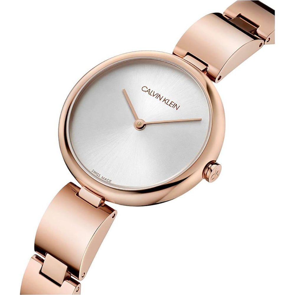  Shop Authentic Calvin Klein Wavy White Dial Rose Gold Steel Strap Watch for Women - K9U23646 - Luxxuri