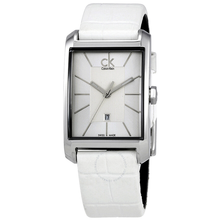  Shop Authentic Calvin Klein Window White Dial White Leather Strap Watch for Women - K2M23120 - Luxxuri