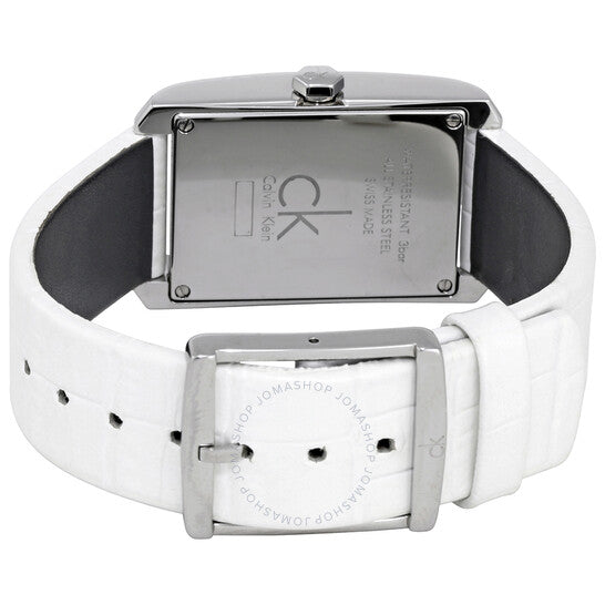  Shop Authentic Calvin Klein Window White Dial White Leather Strap Watch for Women - K2M23120 - Luxxuri