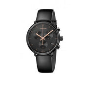  Shop Authentic Calvin Klein High Noon Black Dial Black Leather Strap Watch for Men - K8M274CB - Luxxuri