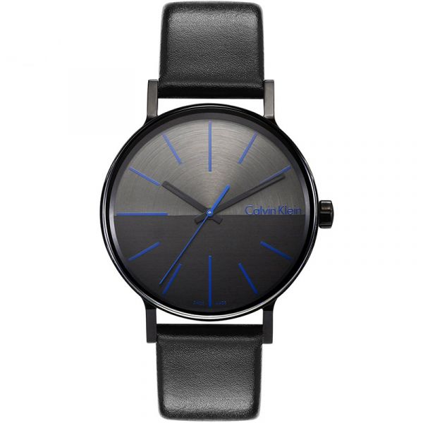  Shop Authentic Calvin Klein Boost Black Dial Black Leather Strap Watch for Men - K7Y214CZ - Luxxuri