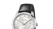  Shop Authentic Calvin Klein Infinity Silver Dial Black Leather Strap Watch for Men - K5S341C6 - Luxxuri