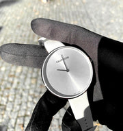  Shop Authentic Calvin Klein Full Moon White Dial White Leather Strap Watch for Women - K8Y231L6 - Luxxuri