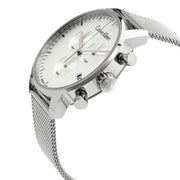  Shop Authentic Calvin Klein City Chronograph White Dial Silver Mesh Bracelet Watch for Men - K2G27126 - Luxxuri