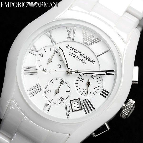  Shop Authentic Emporio Armani Chronograph Ceramic White Dial Watch For Women - AR1403 - Luxxuri