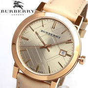  Shop Authentic Burberry The City Beige Dial Brown Leather Strap Watch for Women - BU9014 - Luxxuri