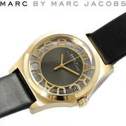  Shop Authentic Marc Jacobs Henry Skeleton Black Dial Black Leather Strap Watch for Women - MBM1246 - Luxxuri
