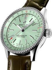  Shop Authentic Breitling Navitimer Automatic 35 Green Dial Green Leather Strap Watch for Women - A17395361L1P1 - Luxxuri