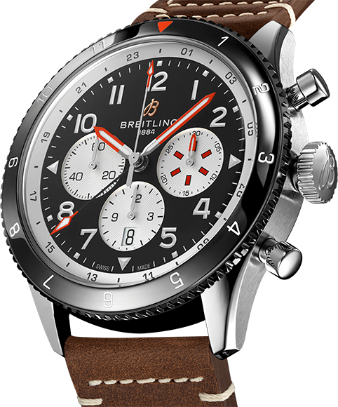  Shop Authentic Breitling Super Avi B04 Chronograph GMT 46 Mosquito Black Dial Brown Leather Strap Watch for Men - YB04451A1B1X1 - Luxxuri