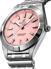  Shop Authentic Breitling Chronomat 32 Diamonds Pink Dial Silver Steel Strap Watch for Women - A77310101K1A1 - Luxxuri