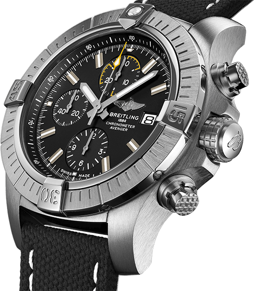  Shop Authentic Breitling Avenger Chronograph 45mm Black Dial Black Leather Strap Watch for Men - A13317101B1X1 - Luxxuri