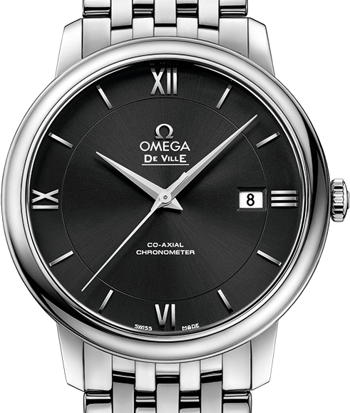  Shop Authentic Omega De Ville Prestige Co-Axial Black Dial Silver Steel Strap Watch for Men - 424.10.40.20.01.001 - Luxxuri
