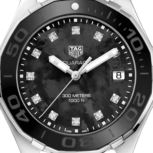  Shop Authentic Tag Heuer Aquaracer Quartz Mother of Pearl Black Dial Black NATO Strap Watch for Women - WAY131M.FT6092 - Luxxuri