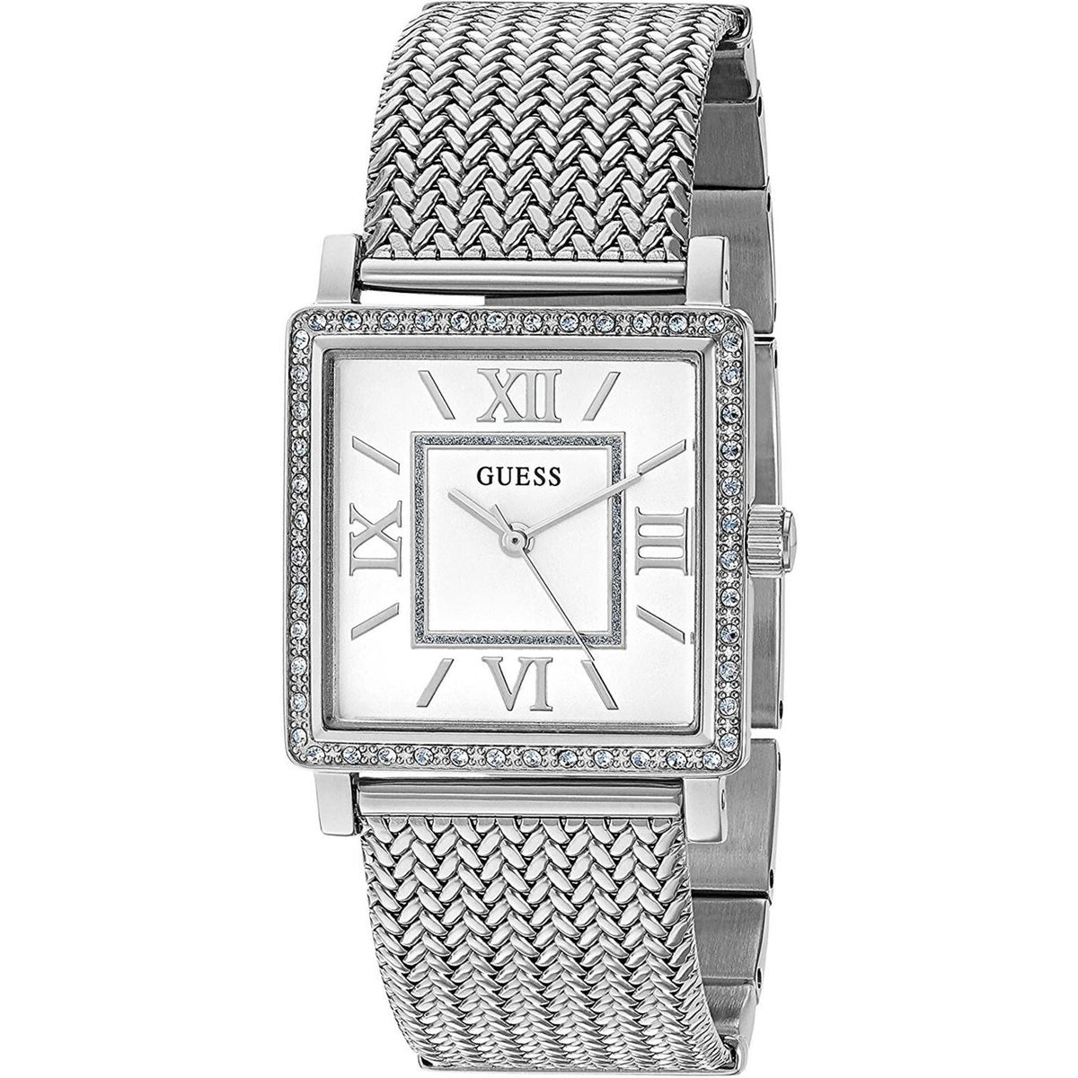  Shop Authentic Guess Highline White Dial Silver Mesh Bracelet Watch For Women - W0826L1 - Luxxuri