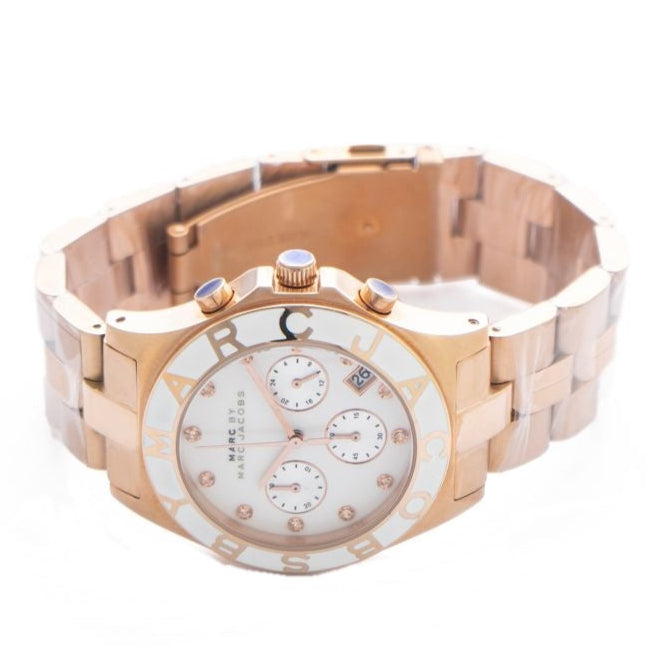  Shop Authentic Marc Jacobs Blade Chronograph White Dial Rose Gold Steel Strap Watch for Women - MBM3082 - Luxxuri