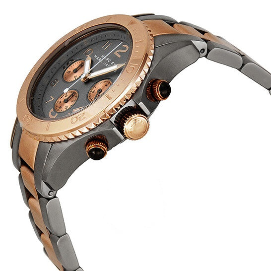  Shop Authentic Marc Jacobs Marc Chronograph Grey Dial Two Tone Steel Strap Watch for Men - MBM3157 - Luxxuri