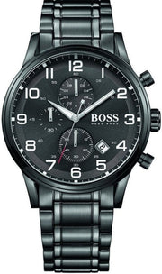  Shop Authentic Hugo Boss Chronograph Black Dial Black Steel Strap Watch for Men - 1513180 - Luxxuri