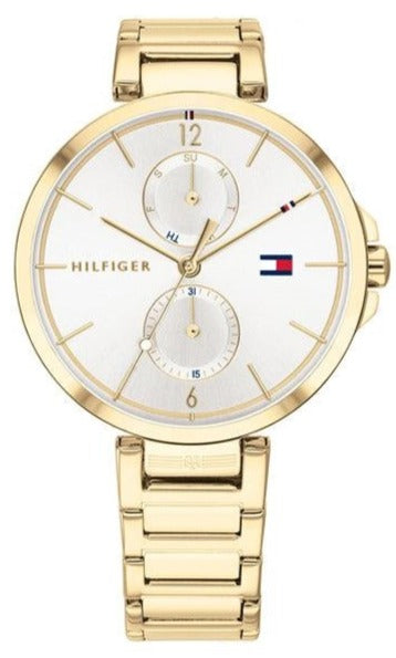  Shop Authentic Tommy Hilfiger Angela White Dial Gold Steel Strap Watch for Women - 1782128 - Luxxuri