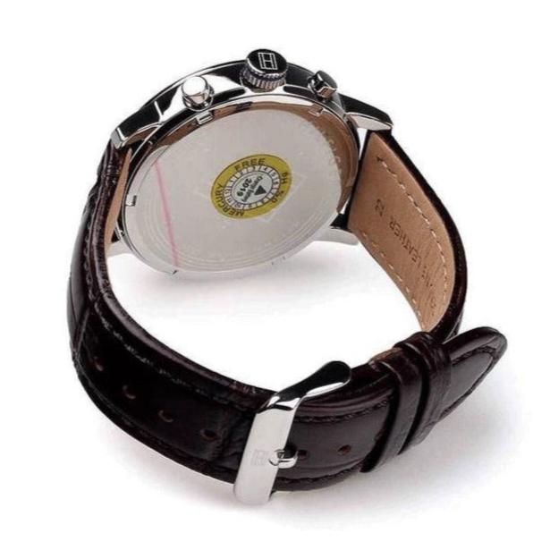  Shop Authentic Tommy Hilfiger Aiden Quartz Black Dial Brown Leather Strap Watch for Men - 1791309 - Luxxuri