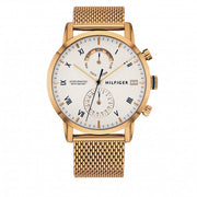  Shop Authentic Tommy Hilfiger Kane White Dial Gold Mesh Bracelet Watch for Men - 1710403 - Luxxuri