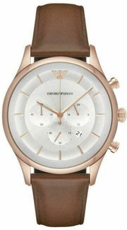  Shop Authentic Emporio Armani Quartz Silver Dial Brown Leather Strap Watch For Men - AR11043 - Luxxuri