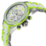  Shop Authentic Marc Jacobs Rock Chronograph White Dial White & Green Silicone Strap Watch for Women - MBM2592 - Luxxuri