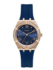  Shop Authentic Guess Cosmo Diamonds Blue Blue Dial Blue Silicone Strap Watch for Women - GW0034L4 - Luxxuri