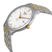  Shop Authentic Tissot T Classic Tradition White Dial Two Tone Mesh Bracelet Watch For Men - T063.610.22.037.00 - Luxxuri