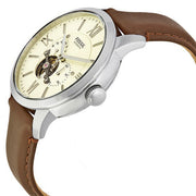  Shop Authentic Fossil Townsman Automatic White Dial Brown Leather Strap Watch for Men - ME3064 - Luxxuri